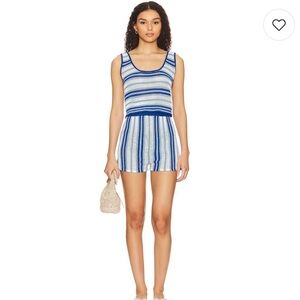 Solid & Striped The Charlie Top & shorts in Marina Blue Stripe xs